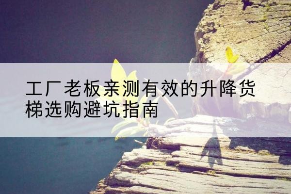 灵武升降货梯怎么选-工厂老板亲测有效的升降货梯选购避坑指南