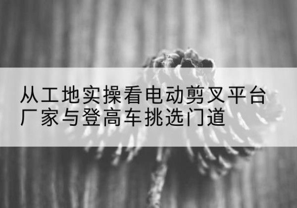 灵武电动剪叉升降平台厂家-从工地实操看电动剪叉平台厂家与登高车挑选门道